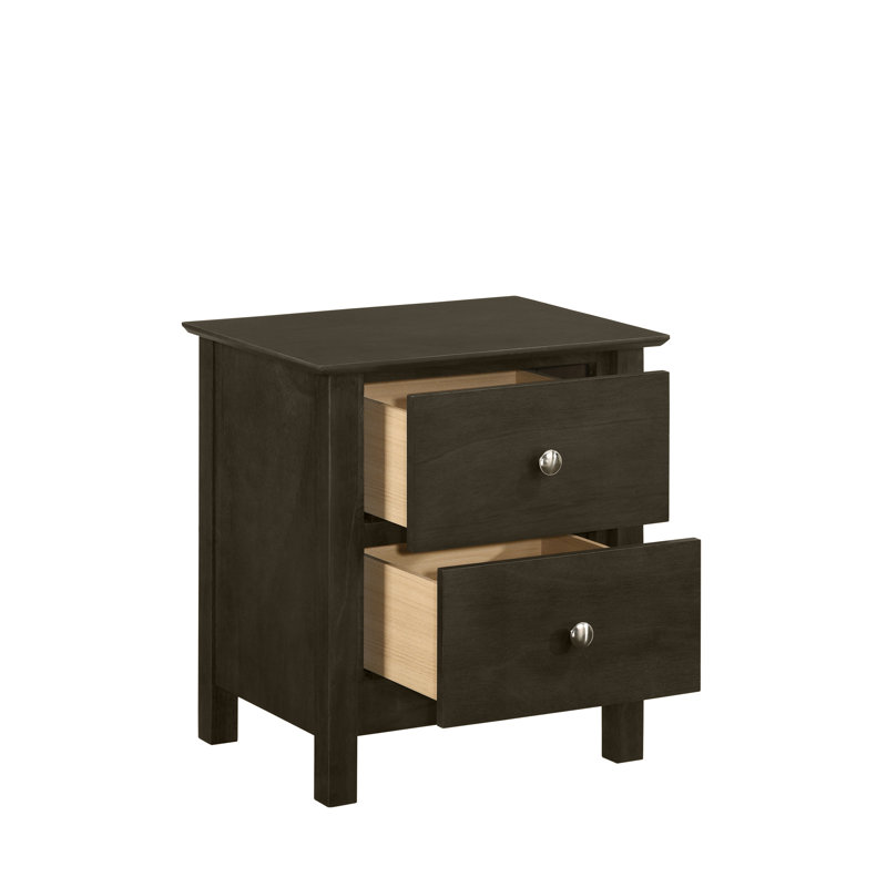 Table de chevet 2 tiroirs Rielyn, gris