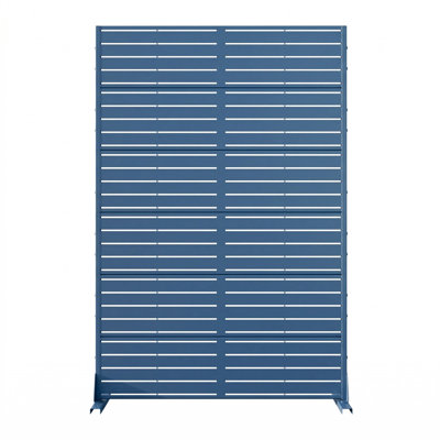 Modern 47 in. L x 16 in. W x 72 in. H Blue Galvanized Steel Dig Privacy Galvanized (1-Pack)