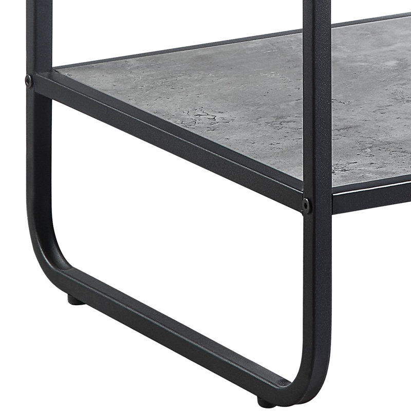 Sleek Concrete Gray And Black End Table For Contemporary Home Styles Stylish With Finish