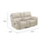 Causeuse inclinable manuelle Tony avec console centrale Tony, ports USB, brun sable-119044049
