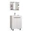Armoire de salle de bain blanche 2: meuble-lavabo spacieux et miroir pour articles de bain Armoire à pharmacie spacieuse et pratique