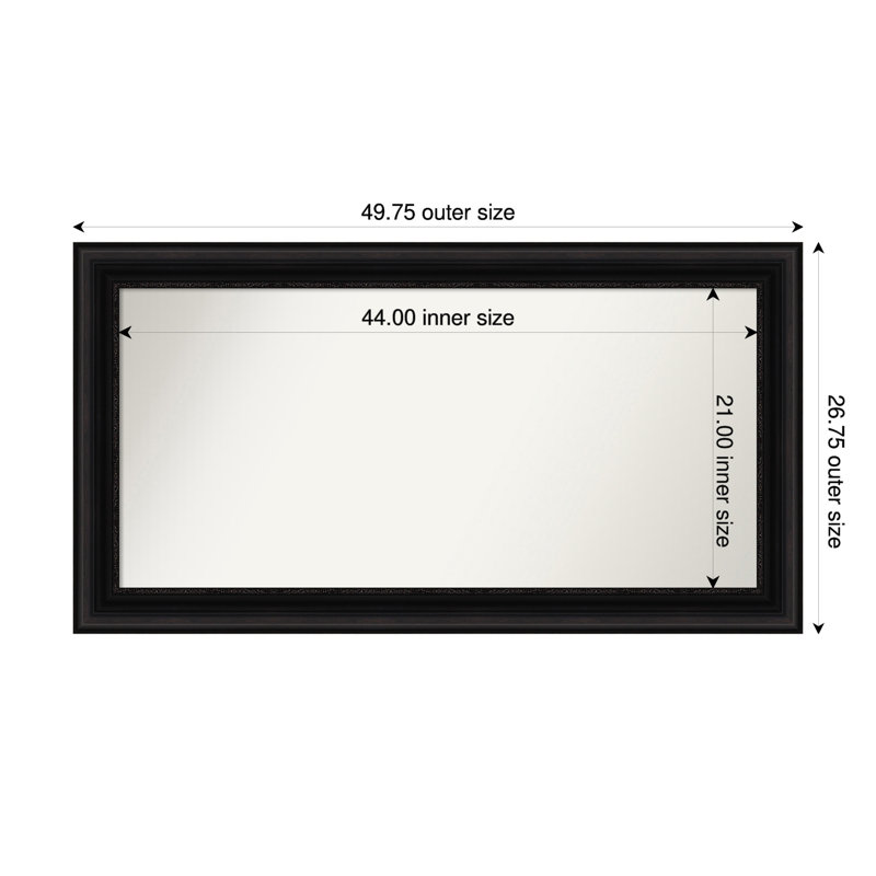 Miroir mural Senaiya, Rectangle, 26,75 po x 49,75 po