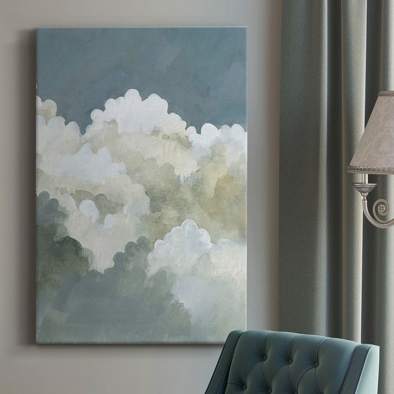 Toile tendue avec châssis de qualité supérieure Big Clouds II - prête à être accrochée, H 12 po x l 8 po x P 1 po