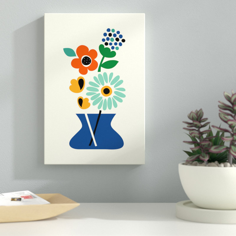 «Floral Time», impression sur toile, H 26 po x l 18 po x P 1,5 po, Pas de tapis, Toile tendue