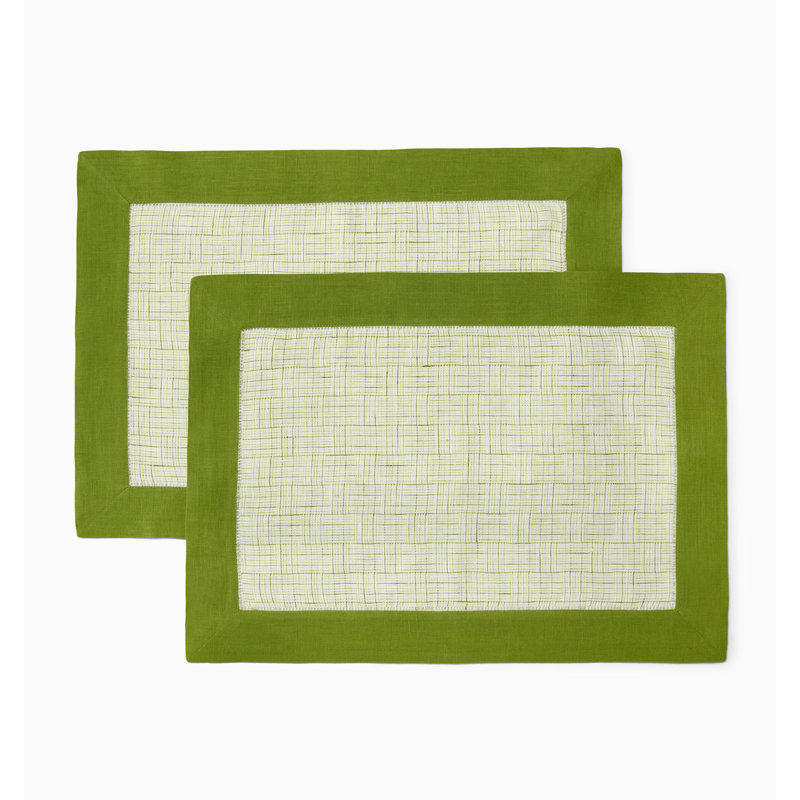 Mikelina Linen Rectangle Placemats, Fern