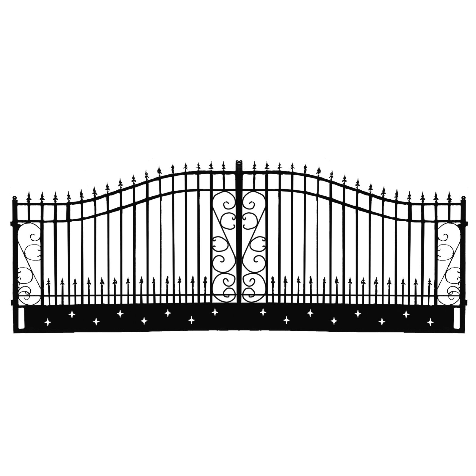 CHERY INDUSTRIAL.COM 20FT Iron Dual Swing Driveway Gate - Star Design ...