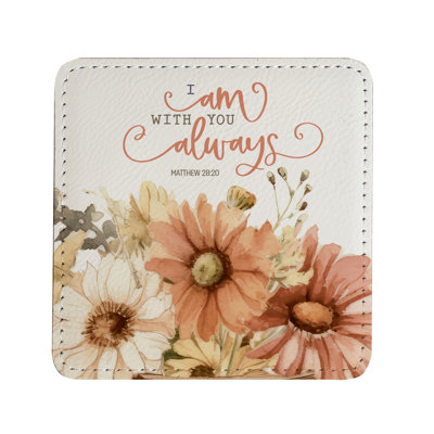 Ensemble de sous-verres en cuir 4 pièces avec support