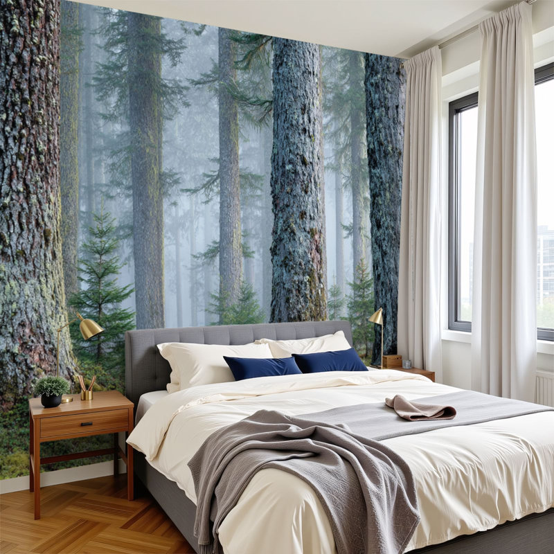 Papier peint adhésif pelucheux Forest Grove, L 144 po x l 100 po