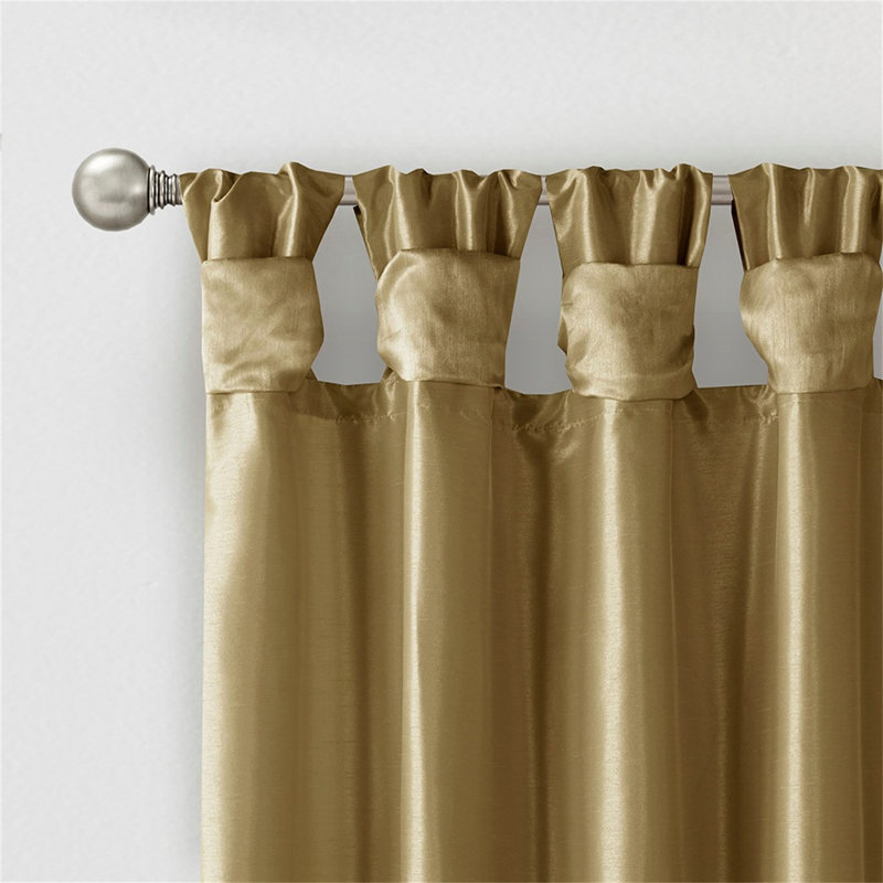 Twist Tab Lined Window Curtain Panel, For Enhanced Privacy And Elegant Home Decor, 50" W x 84" L, Bronze