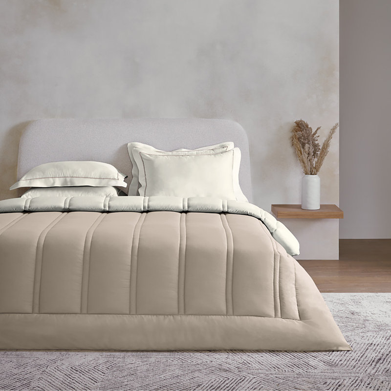 Ensemble de couette réversible en coton 3 pièces P/Kaufmann Home Array, Édredon pour grand lit + 2 taies décoratives