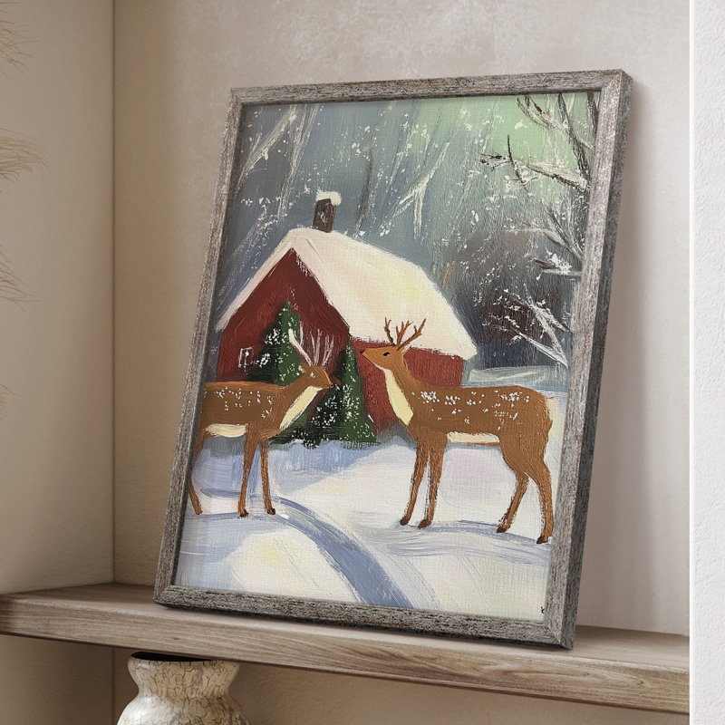 «Christmas Holiday Art CDLxx III», reproduction encadrée - bois massif, H 15 po x l 12 po