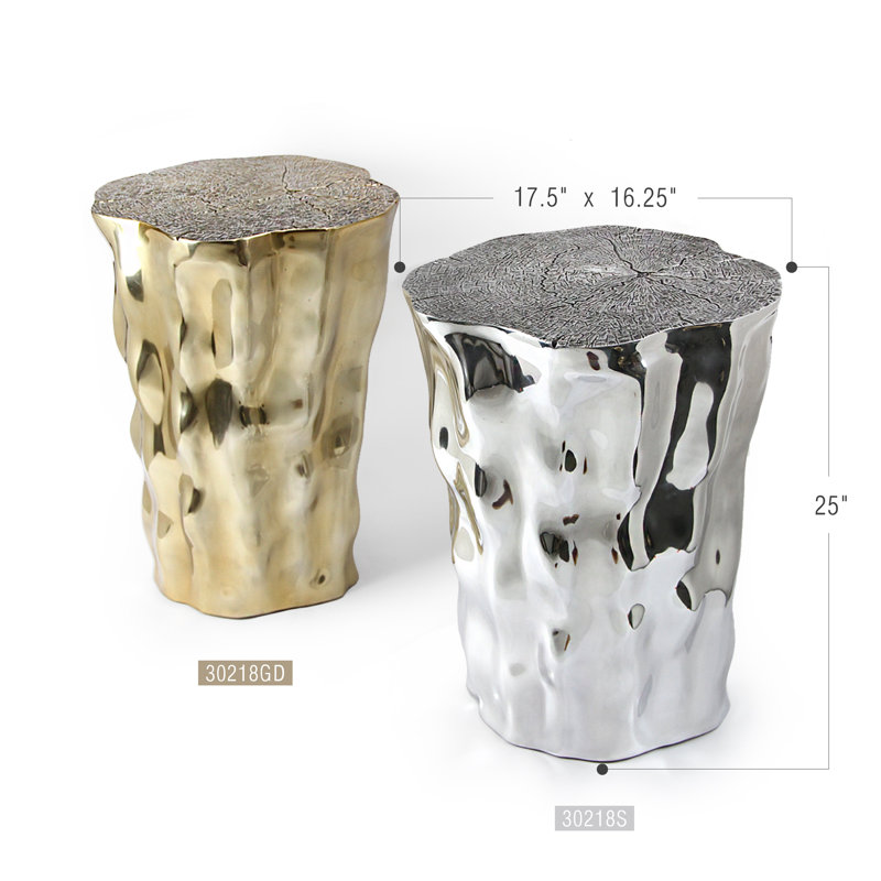 Cascade Edge Side Table, Silver