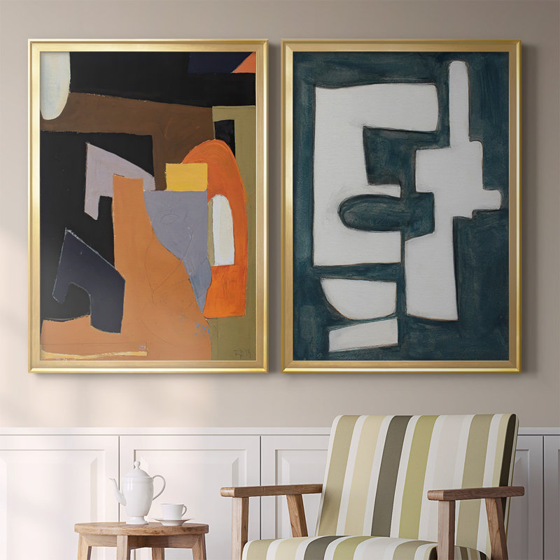 " The Olive Press Rooom " 2 - Pieces Painting Print, Gold , 24.5" H x 37" W