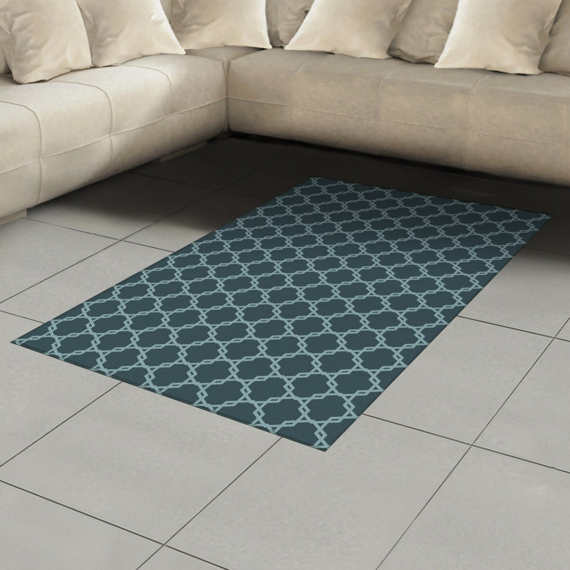 Quatrefoil High Density Long Fiber Poly Threads Decorative Area Rug Carpet, Rectangle 4' x 5'8"