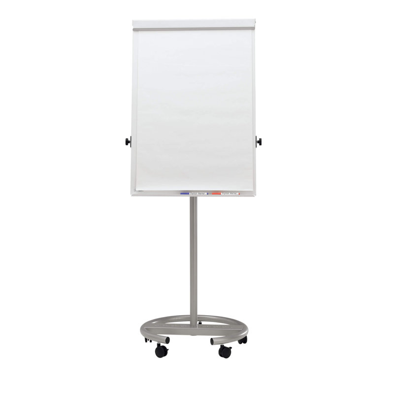 Office Flipchart with Round Base, White