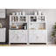Armoire de cuisine multifonctionnelle avec support pour micro-ondes et bar à café-1855641