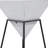White Wood Inverted Geometric Accent Table with Black Metal Stand