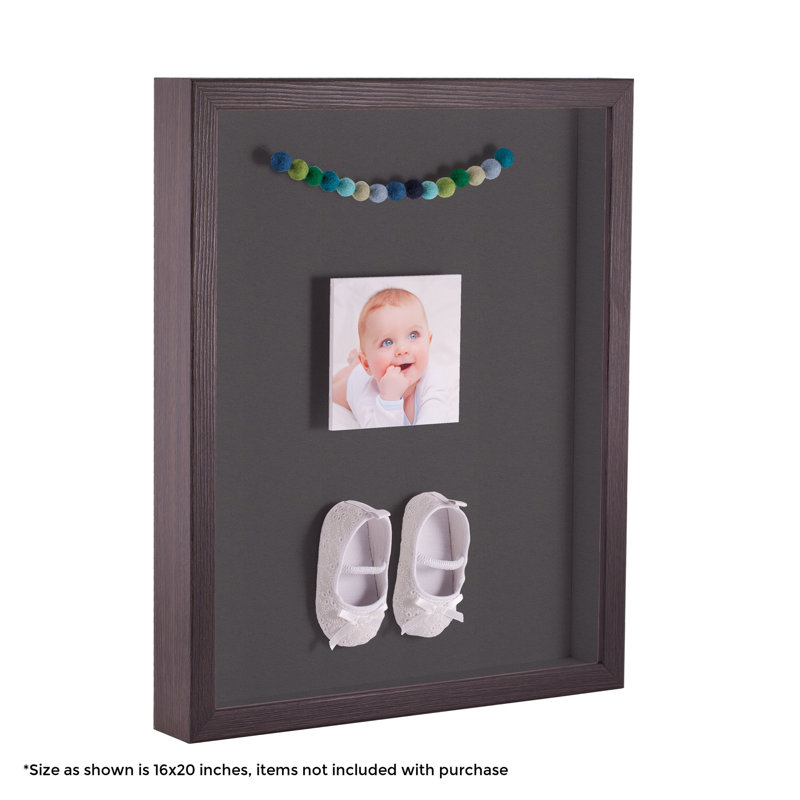 Wood Matte Shadow Box Picture Frame, Dark Gray