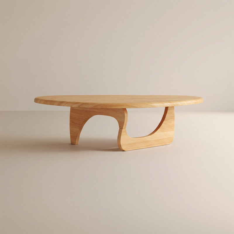 Table basse triangulaire moderne en bois, Natural Wood