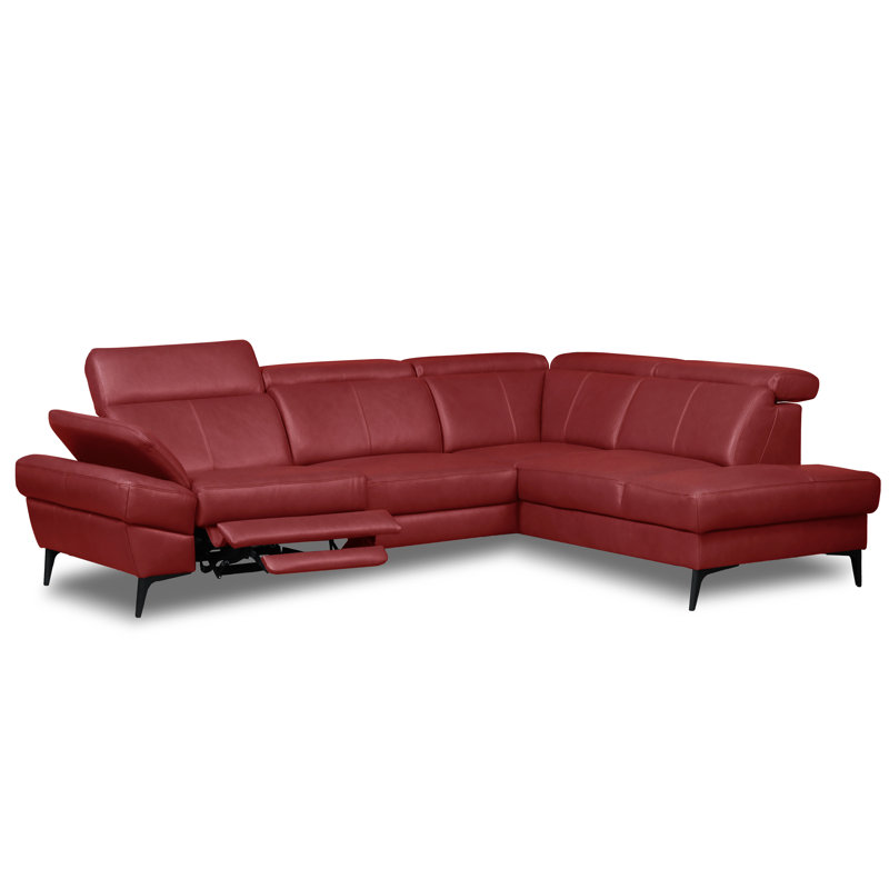 4 Seater Electric Corner Sectional, Right Hand Facing, Red