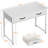 40 Inch Small Fabric Drawer Desk - Bedroom Vanity, Home Office Computer Desk For Small Spaces