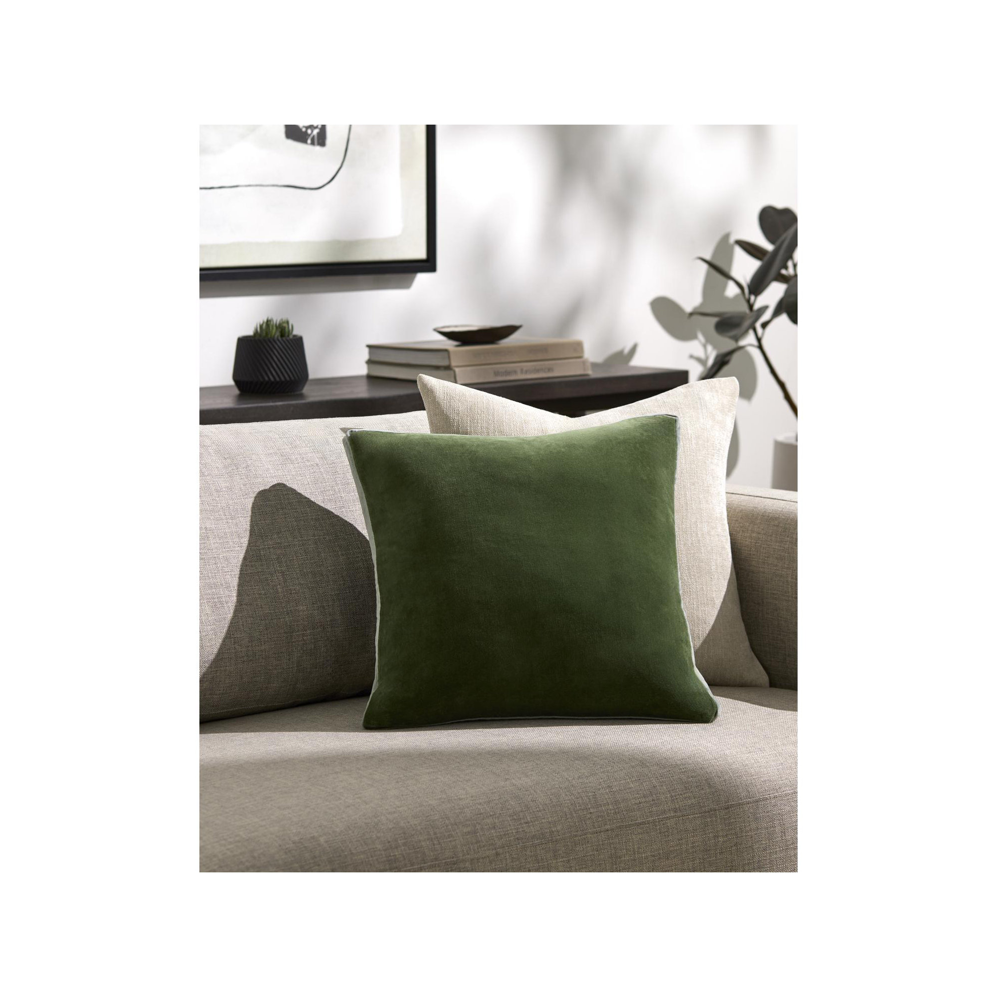  Nicholas Cotton Throw Pillow, 18" x 18", Pillow Cover Only - No Insert, Green/Teal