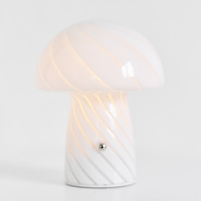 Humber Mini Cordless Glass Mushroom Lamp
