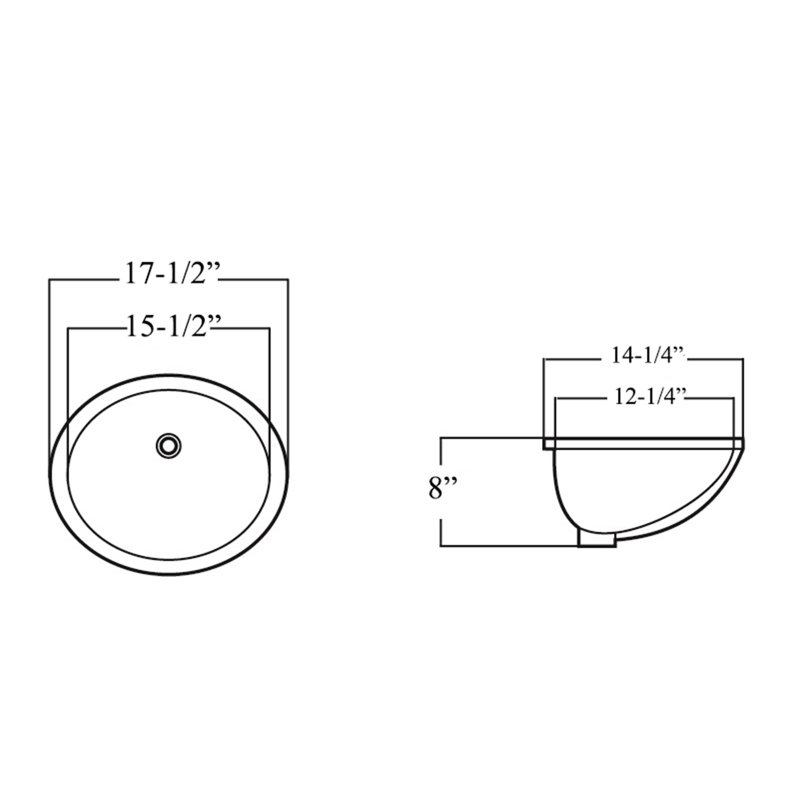 Kingsman 17.5'' Ceramic Oval Undermounted Bathroom Sink with Overflow