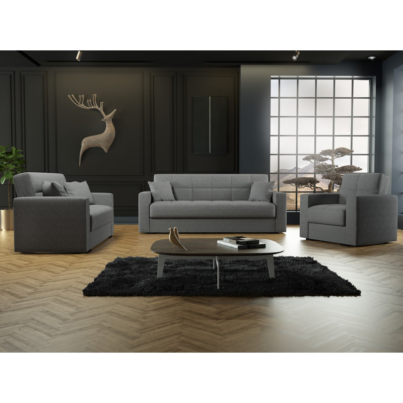 Pinto 3 Seater Clic Clac Sofa Bed, Grey