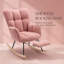 Chaise berçante moderne en sherpa avec repose-pieds rétractable et dossier haut-1281866259