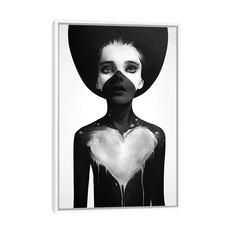 «Hold On» par Ruben Ireland - impression d'art graphique, H 60 po x l 40po x P 1,5 po, Toile blanche encadrée