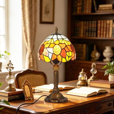 14" Tiffany Sunflower Table Lamp (Bulb Include)