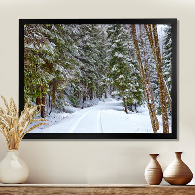 «Winter Forest», reproduction d'art sur toile, route enneigée dans la forêt