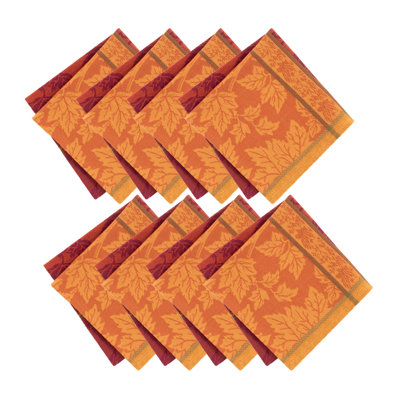 Erida Maplewood Jacquard Harvest Cotton Napkins, 17"x7"