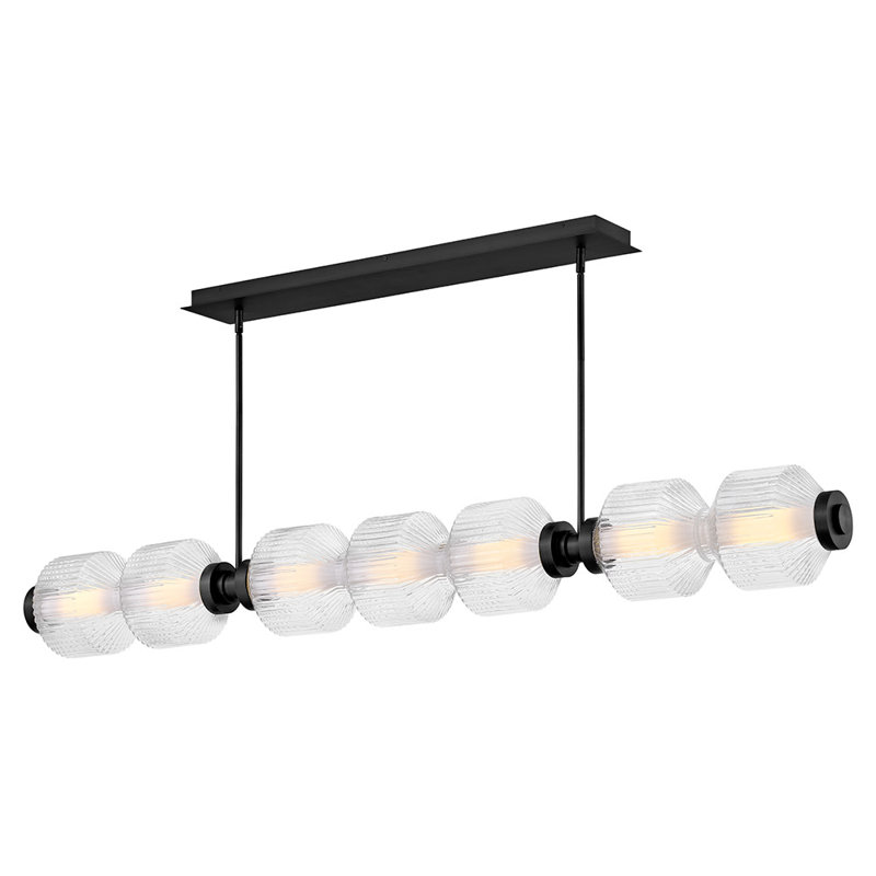 Reign Steel Dimmable LED Kitchen Island Chandelier, Matte Black