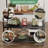42-Inch Kitchen Island with Storage in Wood - Bakers Rack with 3-Tier Shelves and 5 Hooks, Prep Table for Kitchen
