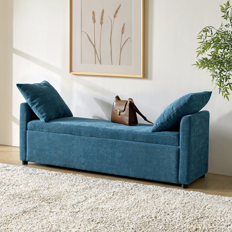 Banc de rangement Aristides, Chenille bleu