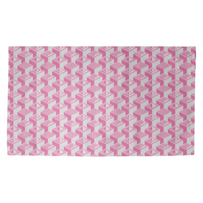 Skyscrapers Pink Area Rug