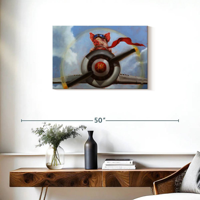 Brampt When Pigs Fly I, 20" H x 30" W