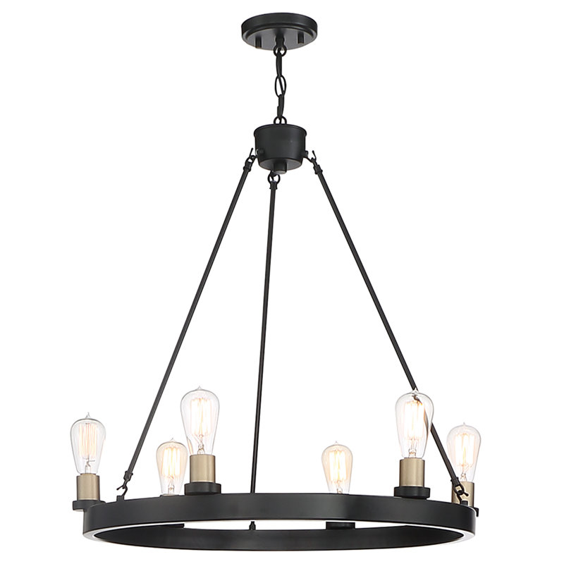 Campuzano 6 - Light Waggon Wheel Chandelier