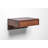Solid Walnut Hardwood Floating Nightstand With Drawer | Bedside Table Floating Shelf For Bedroom