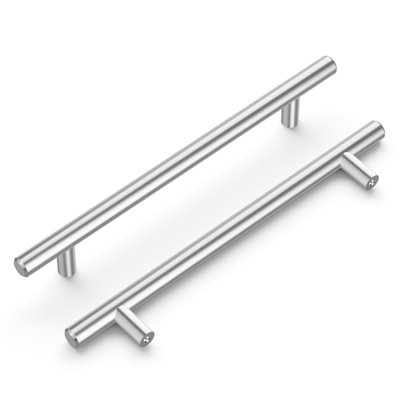 Bar Pulls  Kitchen Cabinet Handles, Solid Core Drawer Pulls for Cabinet Doors, 6-5/16"" (160mm) -  Hickory Hardware, HH075596-CH-10B