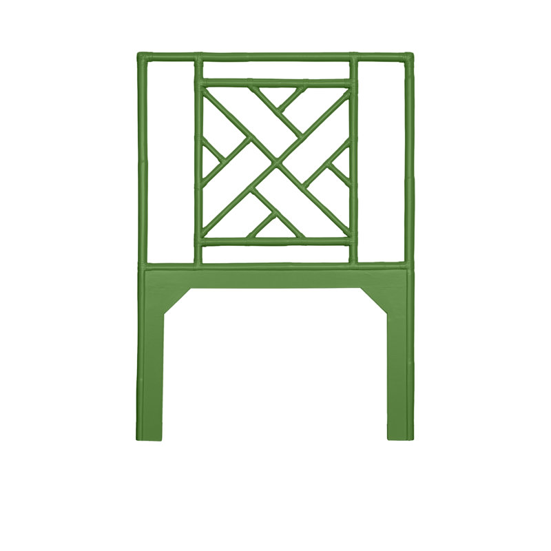 Cowden Geometric Rattan Headboard, Twin, Bright Green