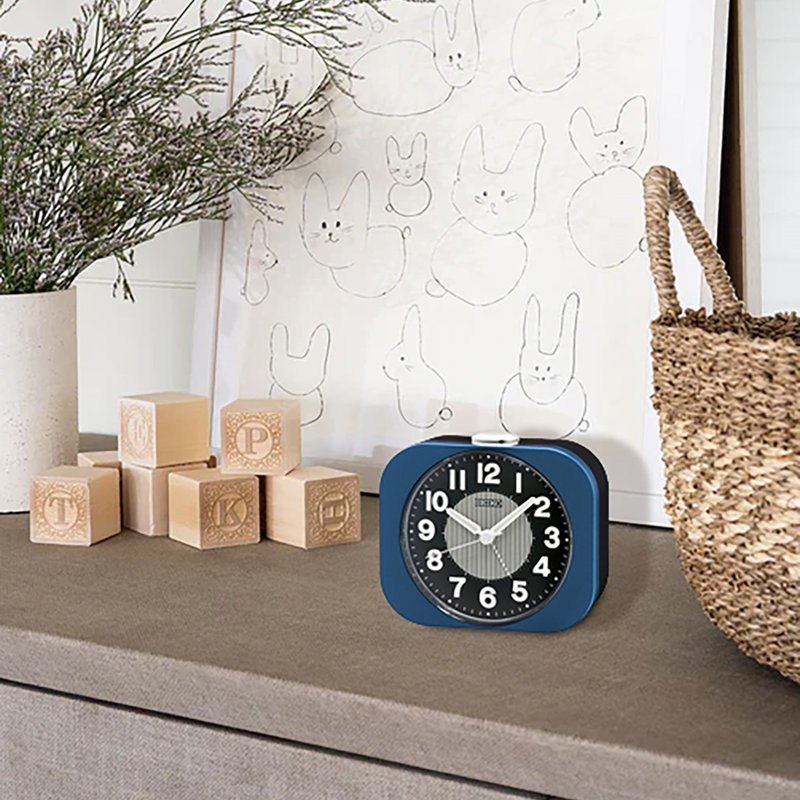 QHE206LLH Basic Alarm Clock, Blue, Metallic Blue