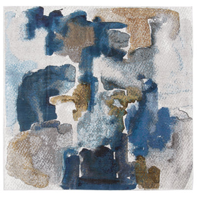 Tapis brun / bleu / gris Papillon