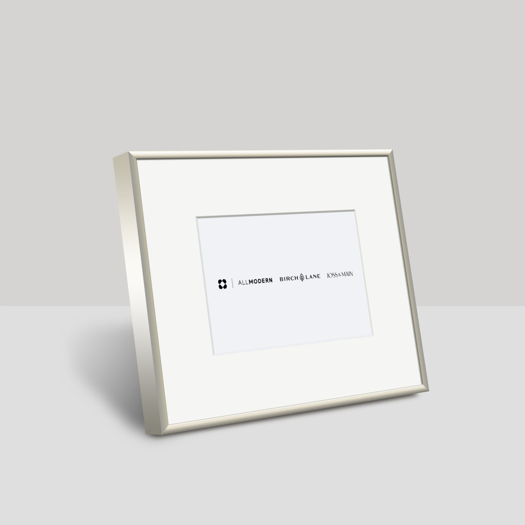 Feronia Metal Picture Frame with Mat, Silver, 6" x 4"