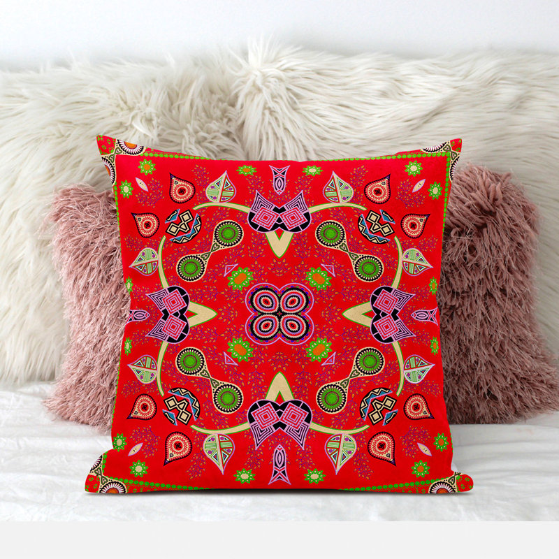 Housse et insert de coussin carré Alliona, 20 po x 20 po, Rouge