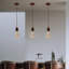 Luminaire suspendu moderne en pierre 1 lumière en bois 4 pouces
