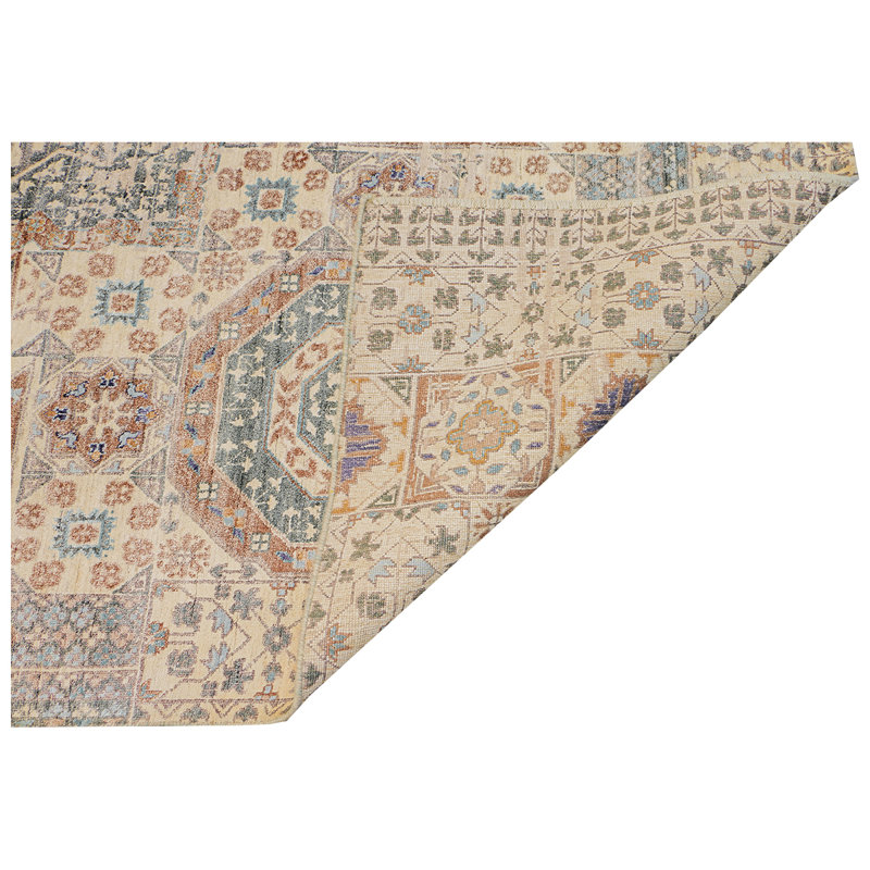 Geometric Area Rug in Beige, Rectangle 6' x 9'