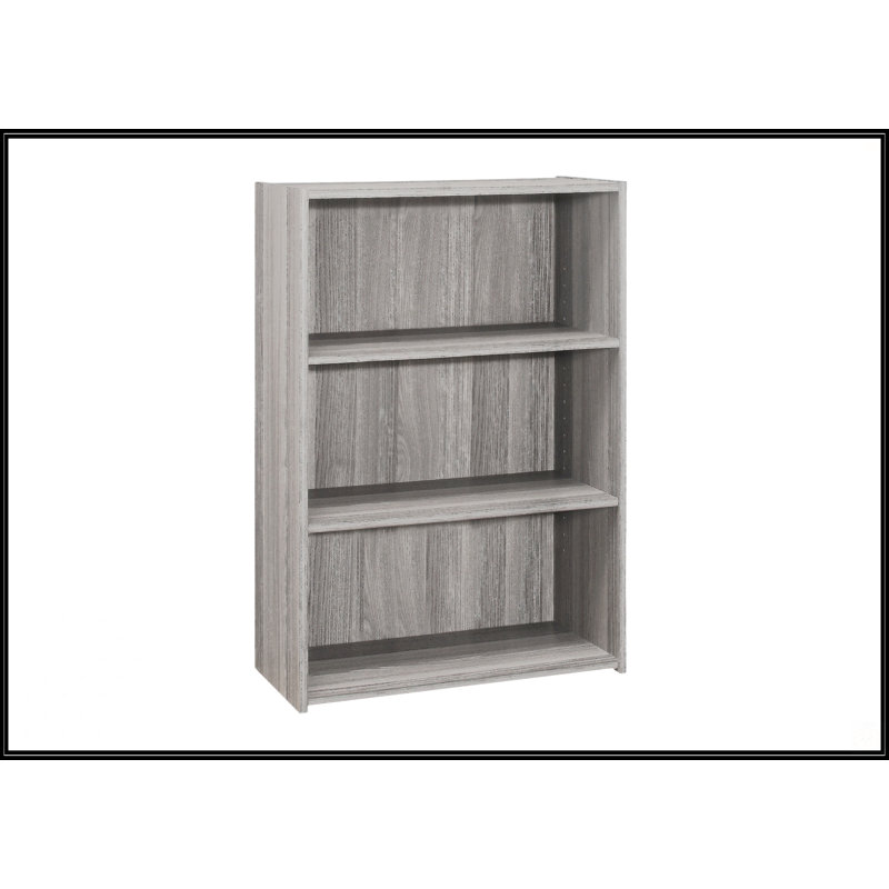 Bookshelf, Gray, (3 Shelves) 35.5"H x 24.75"W x 11.75"D